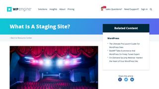 
                            5. What Is a Staging Site? Why Have One? | WP Engine