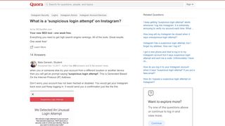 
                            11. What is a 'suspicious login attempt' on Instagram? - Quora