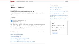 
                            9. What is a Tata Sky ID? - Quora
