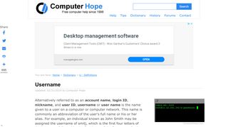 
                            1. What is a Username? - Computer Hope