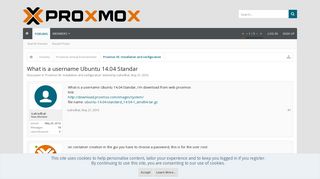 
                            2. What is a username Ubuntu 14.04 Standar | Proxmox Support Forum