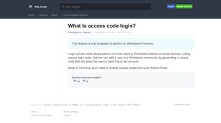 
                            4. What is access code login? | Workplace Help Center | Facebook