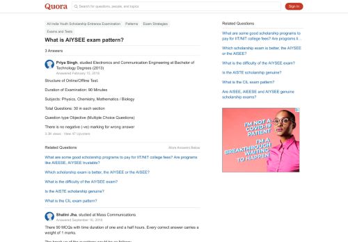 
                            7. What is AIYSEE exam pattern? - Quora