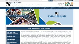 
                            10. What is an amateur radio call-sign? | Home - Vigyan Prasar