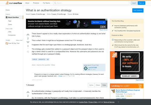 
                            5. What is an authentication strategy - Stack Overflow