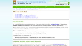
                            11. What is an email alias? | Information Technology Services ... - ITS.hku.hk