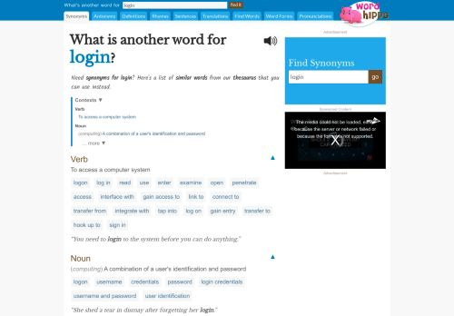 
                            5. What is another word for login? - WordHippo