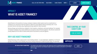 
                            3. What is Asset Finance | MarketInvoice