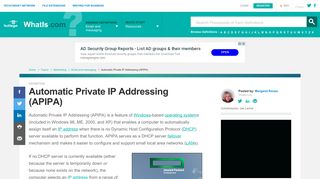 
                            12. What is Automatic Private IP Addressing (APIPA)? - Definition from ...