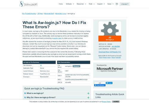 
                            4. What is Aw-login.js and How to Fix It? Virus or Safe? - Solvusoft