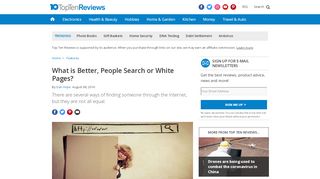 
                            9. What is Better, People Search or White Pages? - Top Ten Reviews