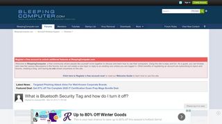 
                            6. What is Bluetooth Security Tag and how do I turn it off? - Windows ...
