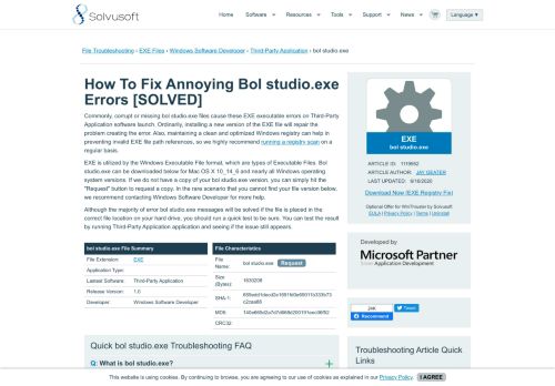 
                            7. What is Bol studio.exe and How to Fix It? Virus or Safe? - Solvusoft