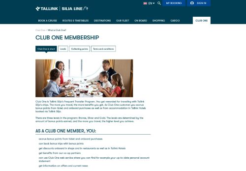 
                            6. What is Club One? - Tallink & Silja Line