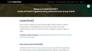 
                            4. What is CoinFi - An Ultimate Guide on COFI crypto - CoinSwitch