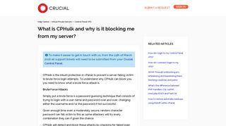 
                            12. What is CPHulk and why is it blocking me from my server? – Help Centre