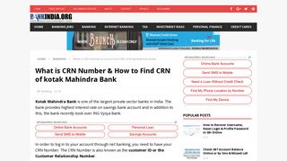 
                            10. What is CRN Number & How to Find CRN of kotak Mahindra Bank