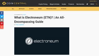 
                            11. What is Electroneum (ETN)? | An All-Encompassing Guide - CoinCentral