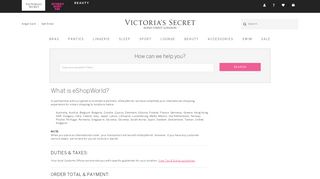 
                            10. What is eShopWorld? - Victoria's Secret Customer Service