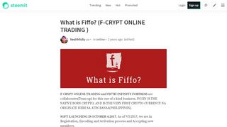 
                            8. What is Fiffo? (F-CRYPT ONLINE TRADING ) — Steemit
