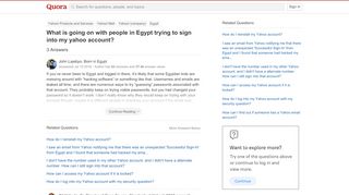 
                            12. What is going on with people in Egypt trying to sign into my ...