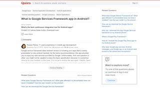 
                            8. What is Google Services Framework app in Android? - Quora