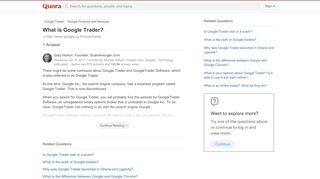 
                            5. What is Google Trader? - Quora