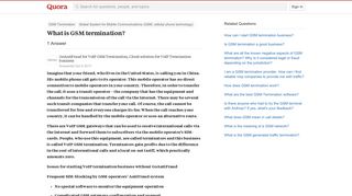 
                            7. What is GSM termination? - Quora