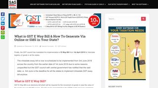 
                            12. What is GST E Way Bill & How to Generate Via Online or SMS? | SAG ...