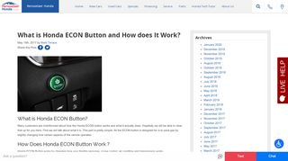 
                            2. What is Honda ECON Button and How does It Work? | Rensselaer ...