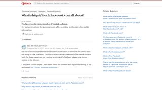 
                            11. What is http://touch.Facebook.com all about? - Quora