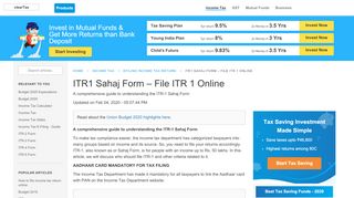 
                            6. What is ITR1 Form? | Sahaj Form | How to file ITR-1 Form Online?