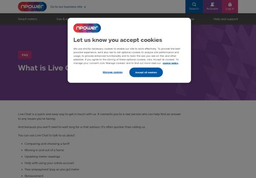 
                            7. What is Live Chat? | npower