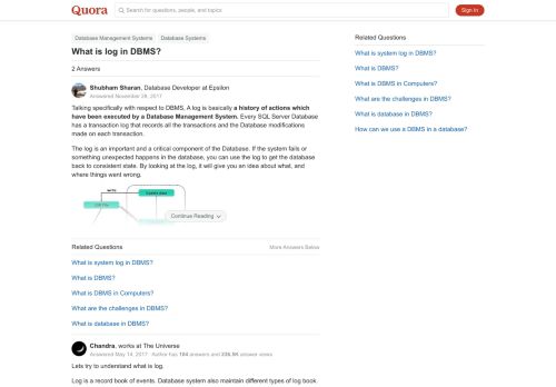 
                            2. What is log in DBMS? - Quora