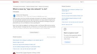 
                            4. What is mean by 'sign into network' in Jio? - Quora