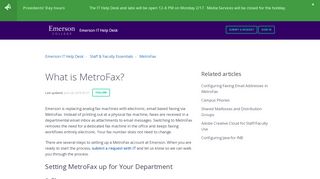 
                            3. What is MetroFax? – Emerson IT Help Desk