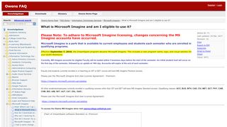 
                            9. What is Microsoft Imagine and am I eligible to use it? - Owens FAQ