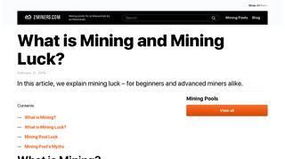 
                            5. What is Mining and Mining Luck? - Crypto Mining Blog - 2Miners