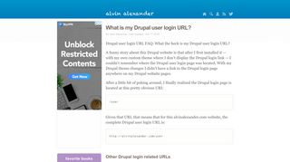 
                            13. What is my Drupal user login URL? | alvinalexander.com