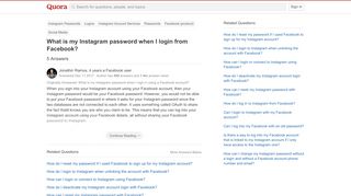 
                            12. What is my Instagram password when I login from Facebook? - Quora