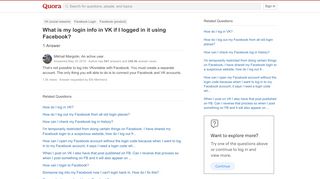 
                            5. What is my login info in VK if I logged in it using Facebook? - Quora