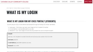 
                            9. What is my login on the Portal - Catawba Valley Community College