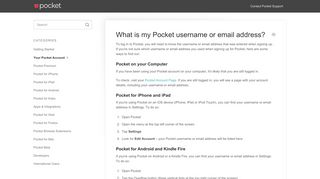 
                            1. What is my Pocket username or email address? - Pocket Support
