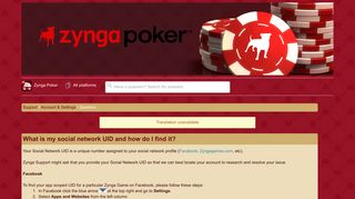 
                            9. What is my social network UID and how do I find it? - Zynga Support