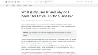 
                            8. What is my user ID and why do I need it for Office 365 for business ...