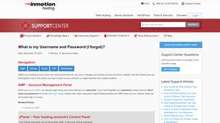 
                            12. What is my Username and Password (I forgot)? | InMotion Hosting