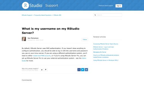 
                            4. What is my username on my RStudio Server? – RStudio Support