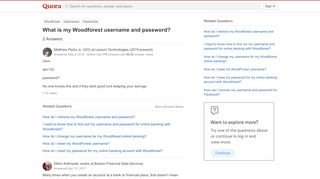 
                            13. What is my Woodforest username and password? - Quora