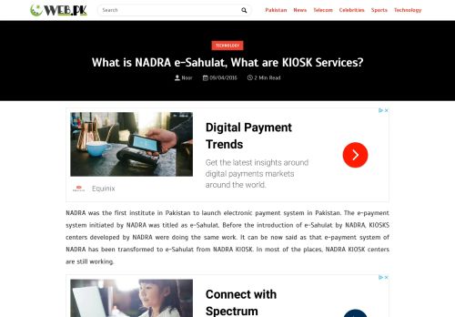 
                            10. What is NADRA e-Sahulat, What are KIOSK Services? | ...