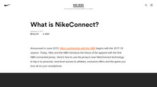 
                            2. What is NikeConnect? - Nike News - NIKE, Inc.